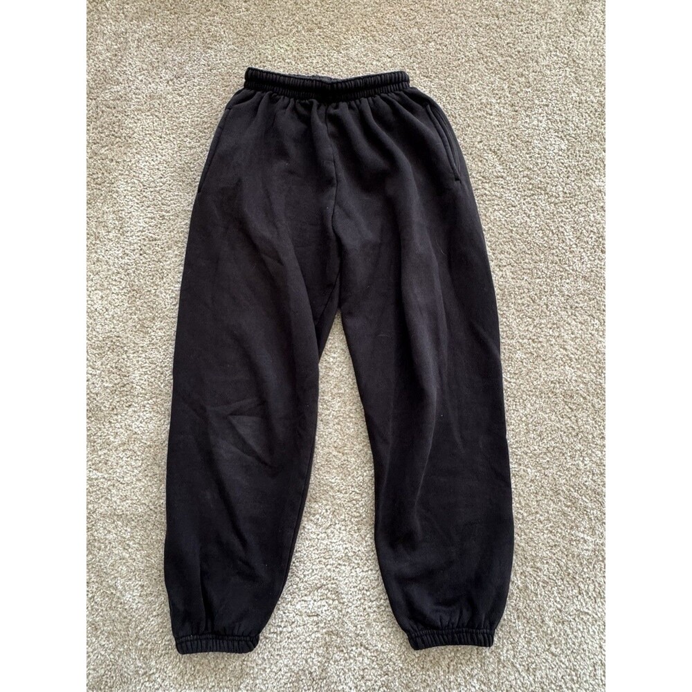 Nasty Gal Lounge Joggers Black S/M Stretch Knit Sweatpants Drawstring Waist